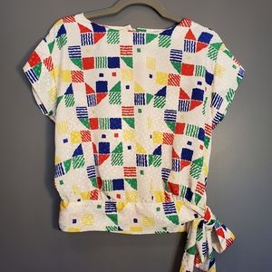 Vintage 80's style Print Crop Top Size: S